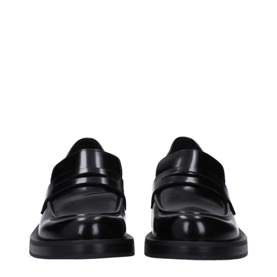Stuart Weitzman Black Leather Slip-On Loafers