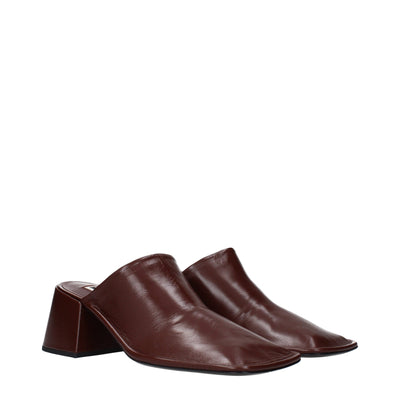 Jil Sander Red Leather Mules