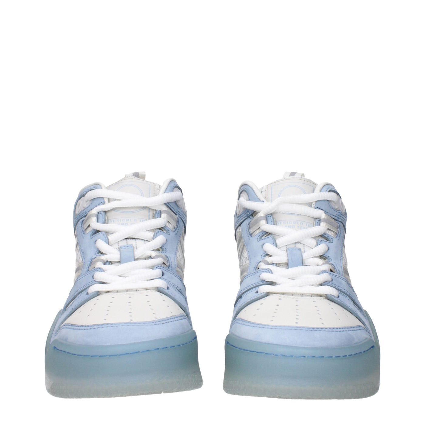 Moncler White Leather High Top Sneakers