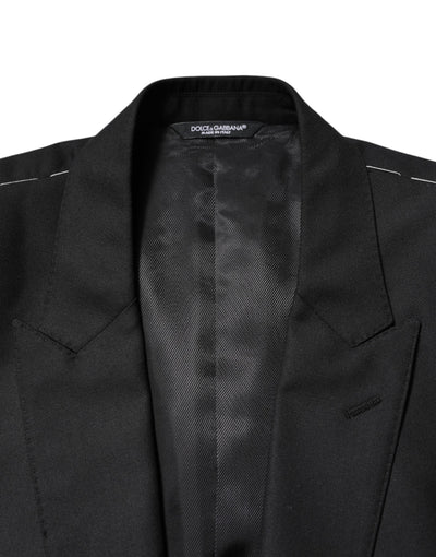 Dolce & Gabbana Black Wool Single Breasted Jacket Blazer
