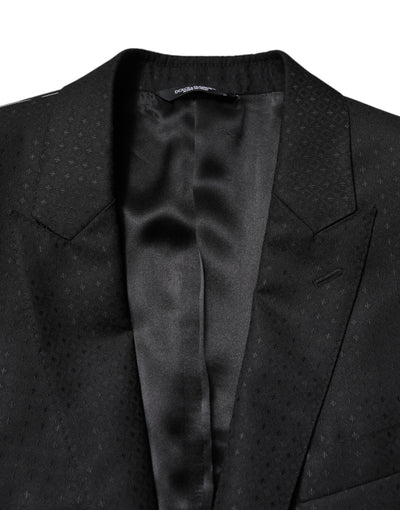 Dolce & Gabbana Black Jacquard Single Breasted 2 Piece Suit