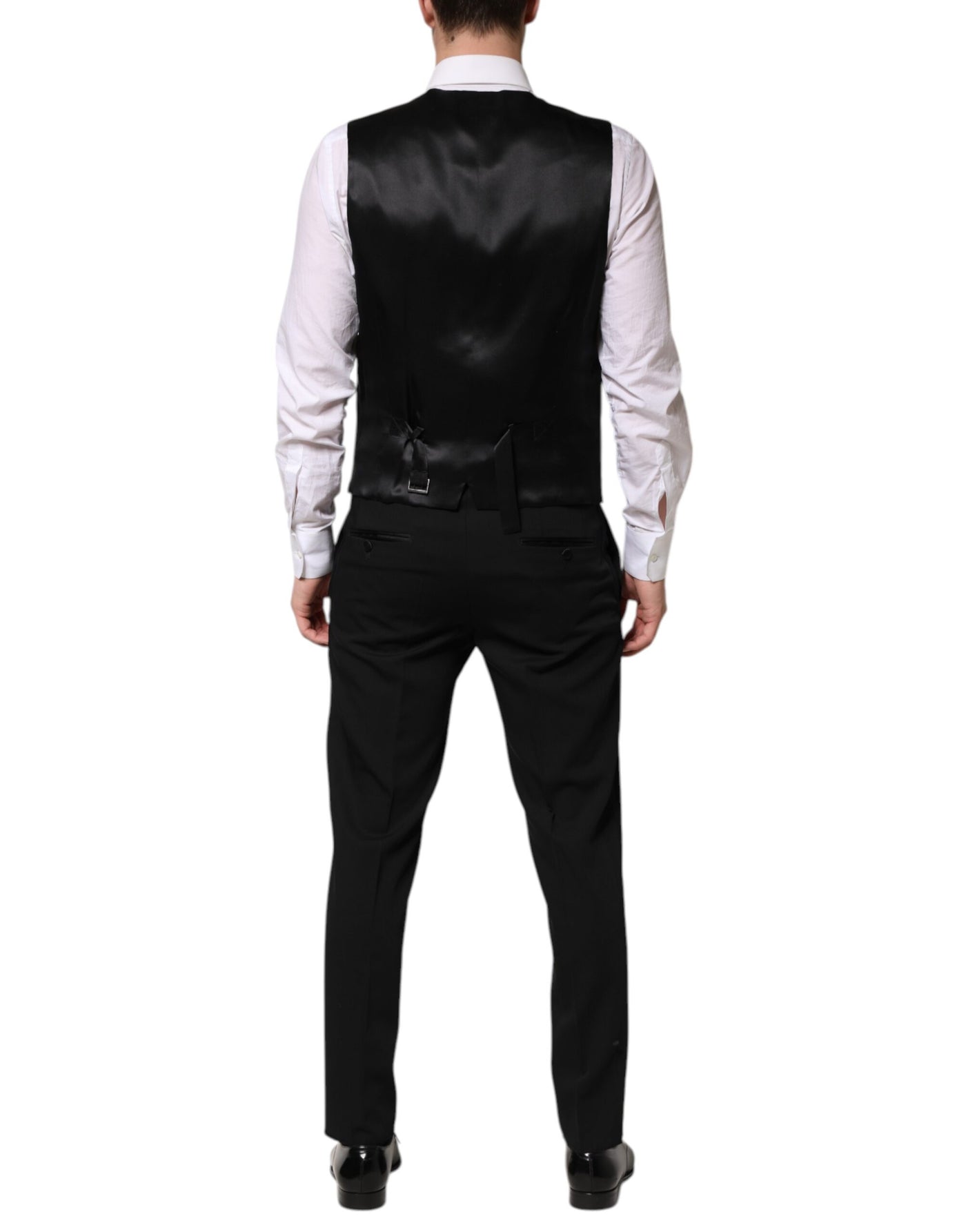 Dolce & Gabbana Black Wool 3 Piece Single Breasted Suit