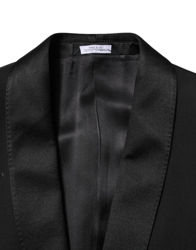 Dolce & Gabbana Black Wool 3 Piece Single Breasted Suit