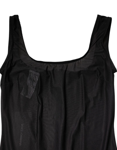Dolce & Gabbana Black Nylon Sleeveless Round Neck Tank Top