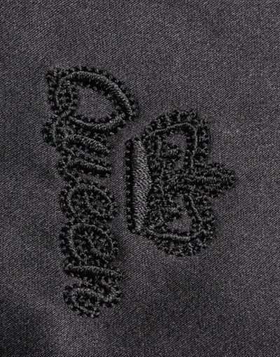 Dolce & Gabbana Black Silk Ascot Collared Button Blouse Top