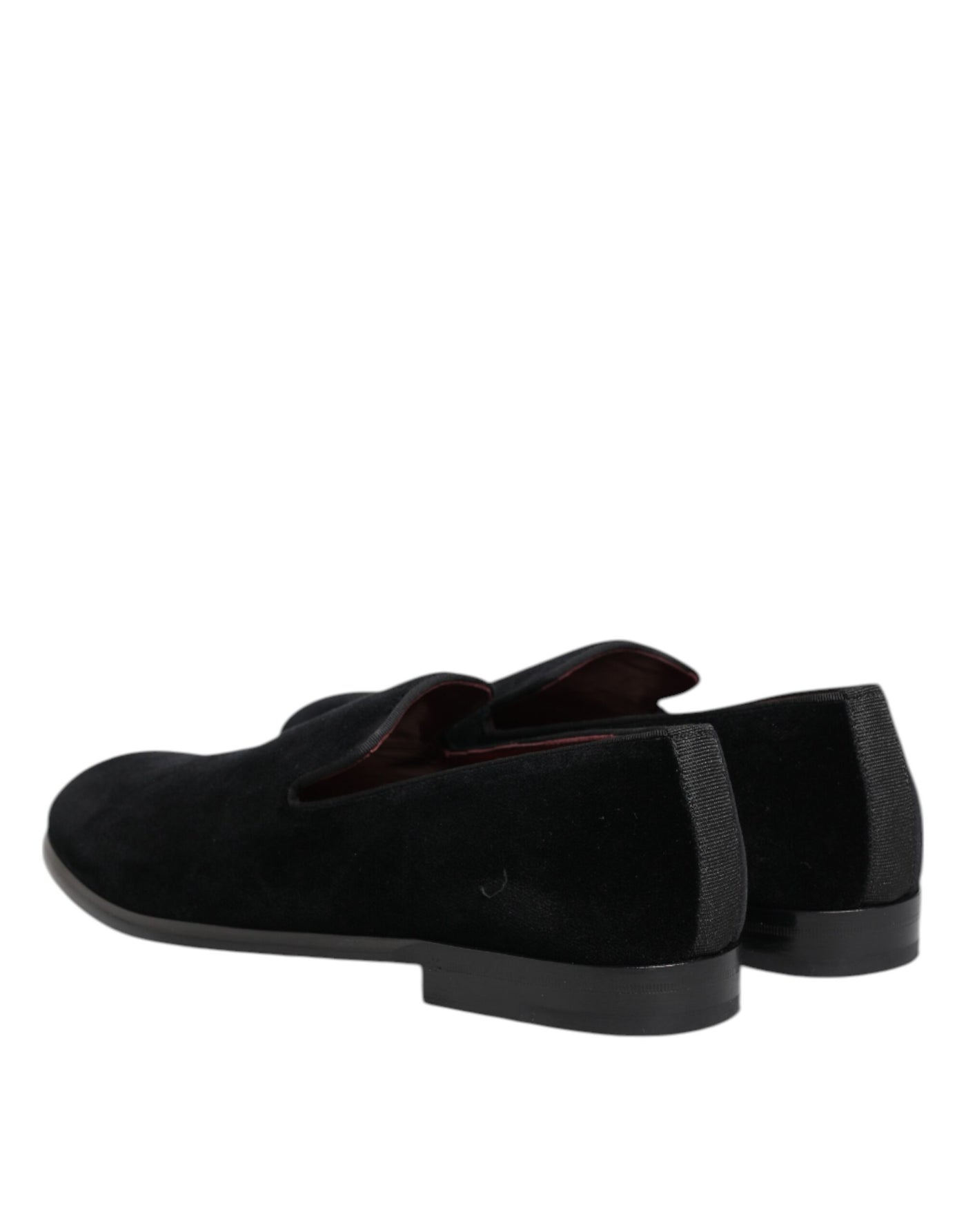 Dolce & Gabbana Black Velvet Loafers Formal Men Dress Shoes