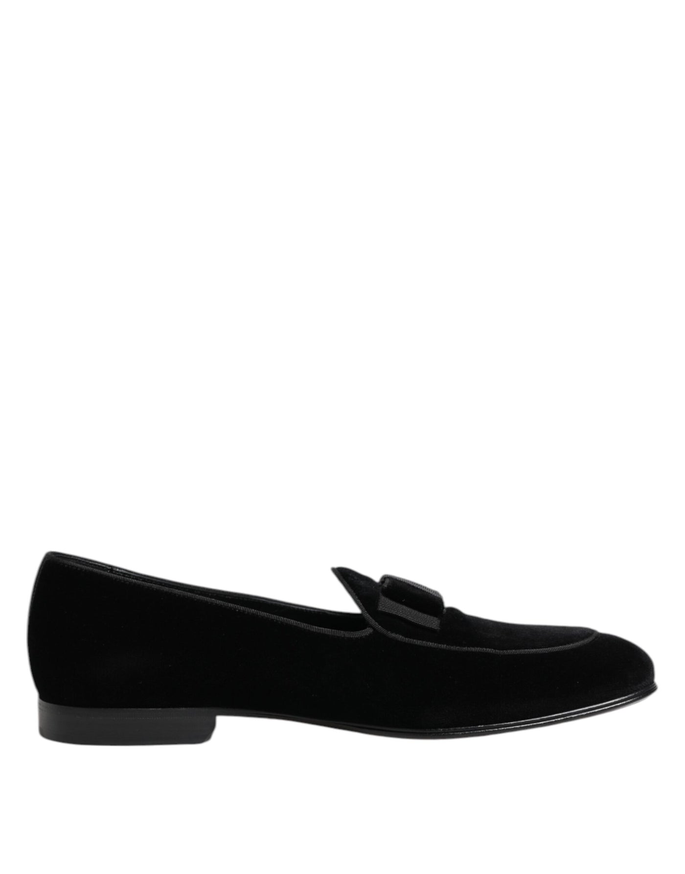 Dolce & Gabbana Black Velvet Loafers Formal Men Dress Shoes