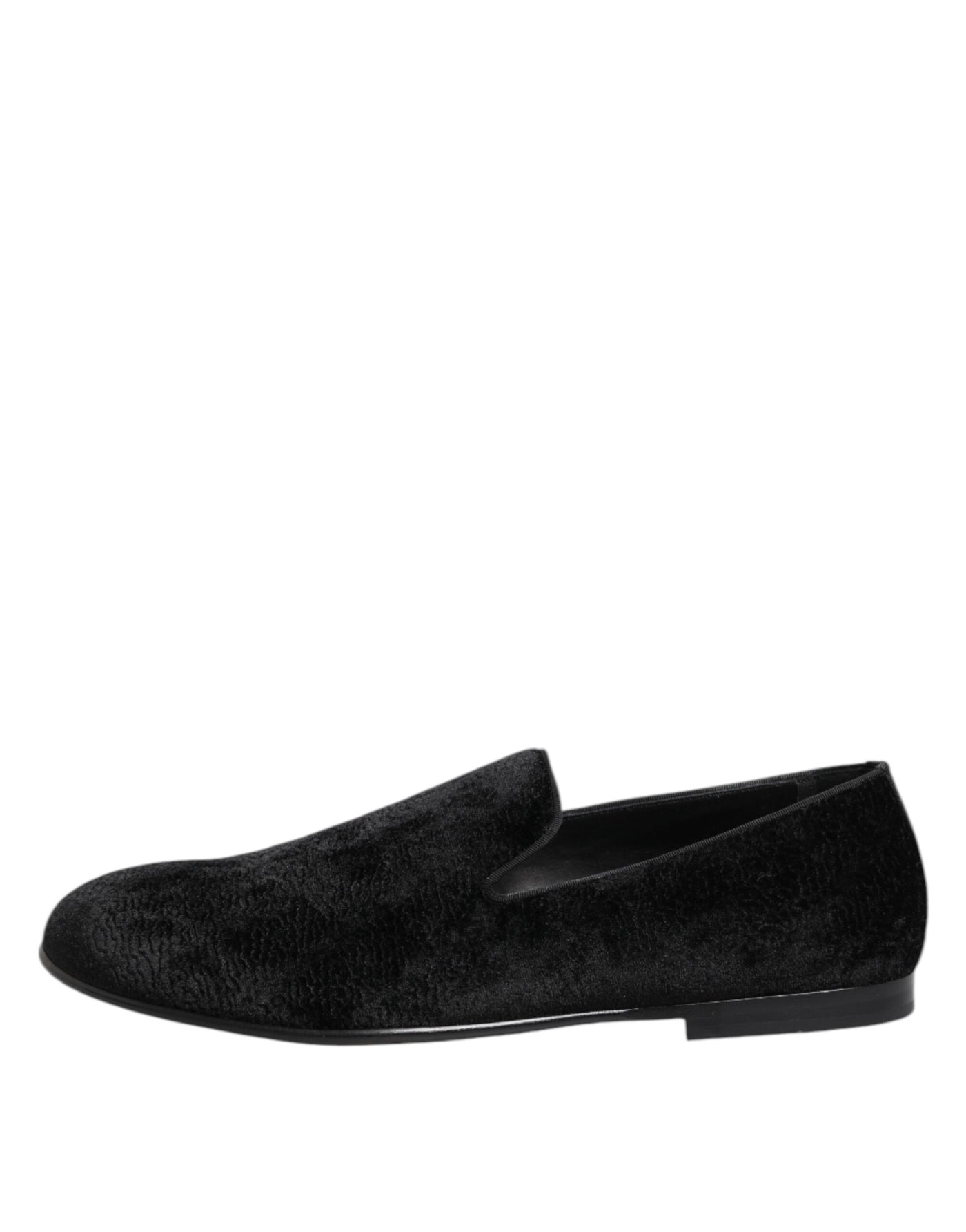 Dolce & Gabbana Black Jacquard Loafers Formal Men Dress Shoes