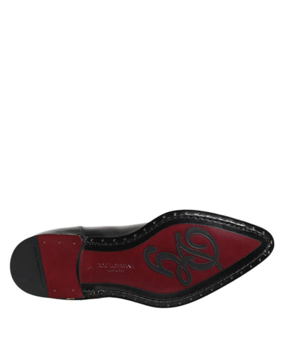 Dolce & Gabbana Black Leather MILLENIALS Mid Calf Boots Shoes