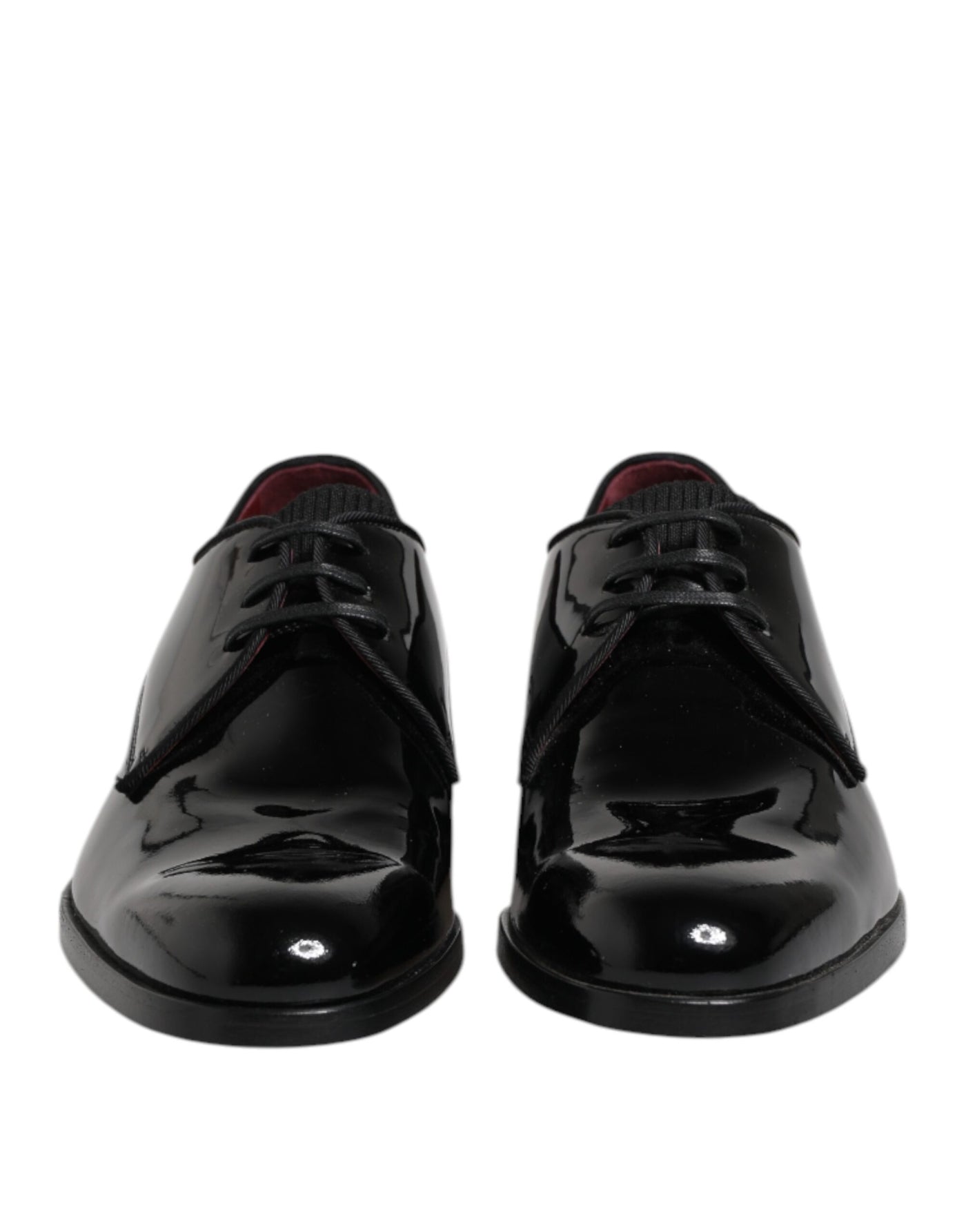 Dolce & Gabbana Black Leather Lace Up Men Derby Formal Shoes