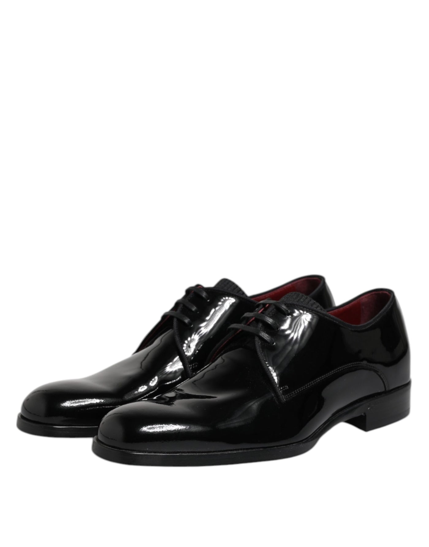 Dolce & Gabbana Black Leather Lace Up Men Derby Formal Shoes