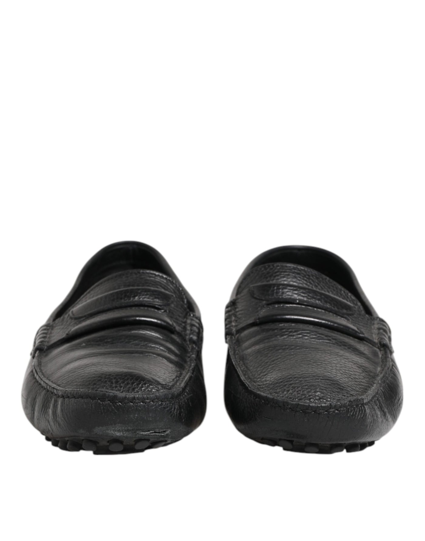 Dolce & Gabbana Black Leather Slip On Mocassin Loafer Shoes