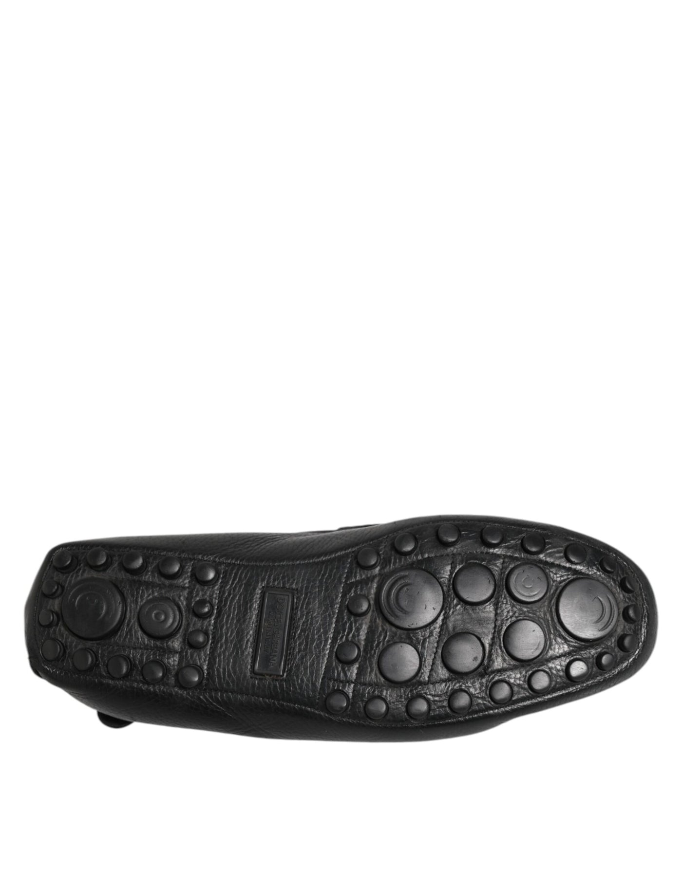 Dolce & Gabbana Black Leather Slip On Mocassin Loafer Shoes