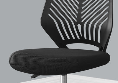 Office Chair, Adjustable Height, Swivel, Ergonomic, Computer Desk, Work, Juvenile, Black Mesh, Black Metal, Contemporary, Modern