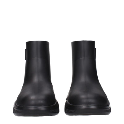 Prada Black Cotton Ankle Boots