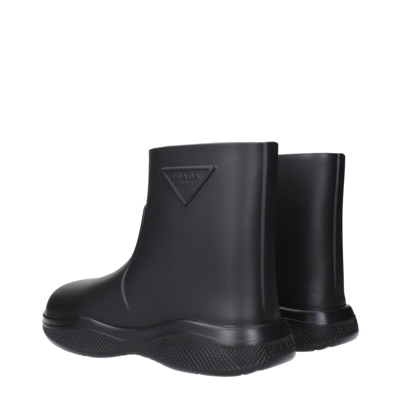 Prada Black Cotton Ankle Boots