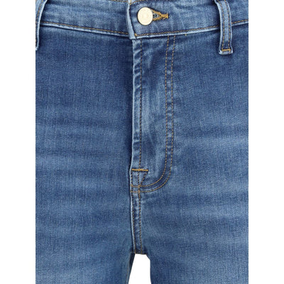 7FOR Blue Cotton Flared Jeans