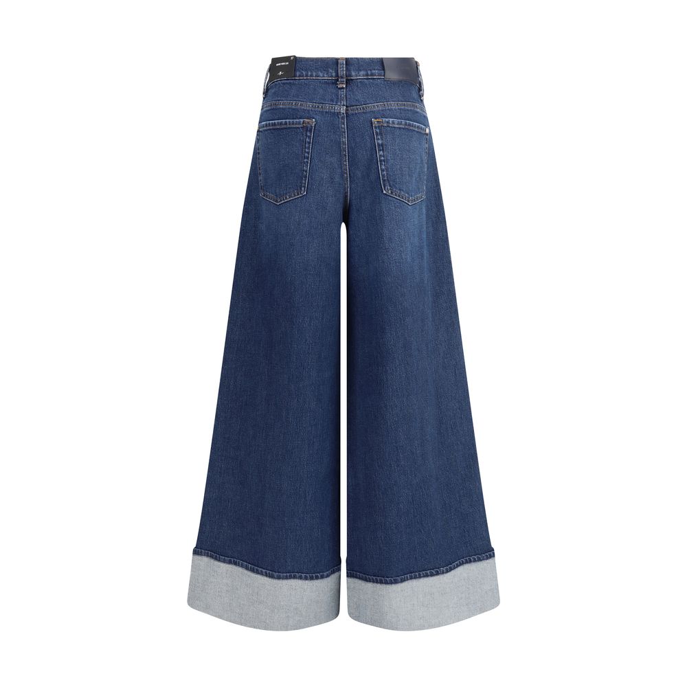 7FOR Blue Cotton Jeans Denim