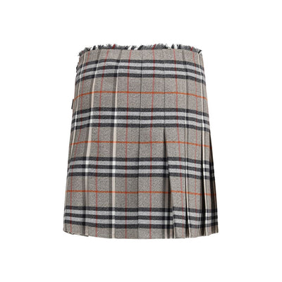 Burberry Gray Wool Mini Skirt
