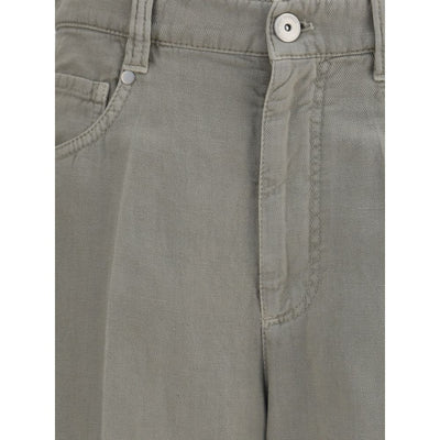 Brunello Cucinelli Bicolor Cotton Relaxed Fit Jeans