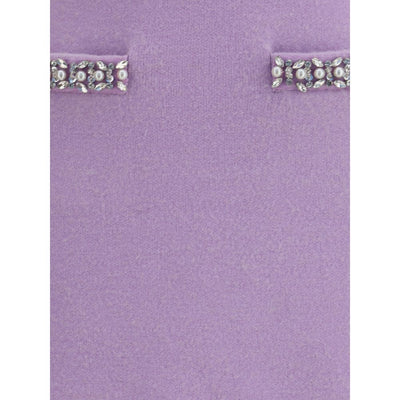 Self-Portrait Purple Viscose Mini Skirt