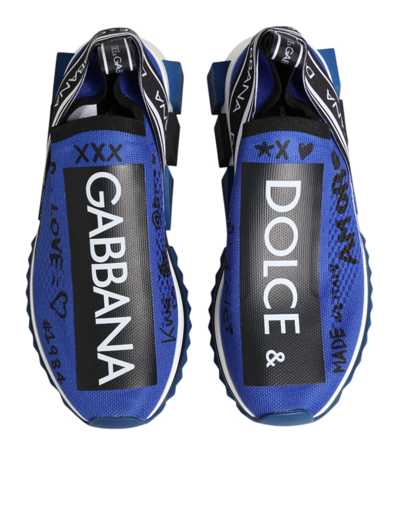 Dolce & Gabbana Blue Logo Low Top Sorrento Sneakers Shoes