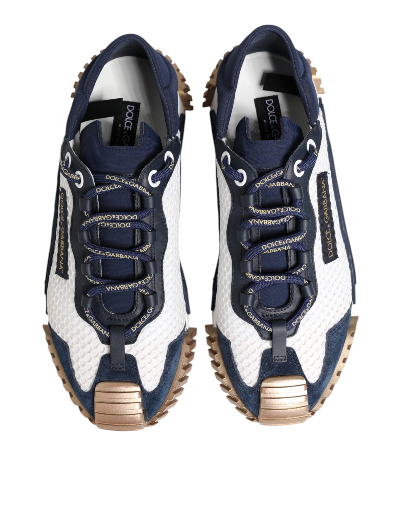 Dolce & Gabbana Blue White Low Top NS1 Men Sneakers Shoes