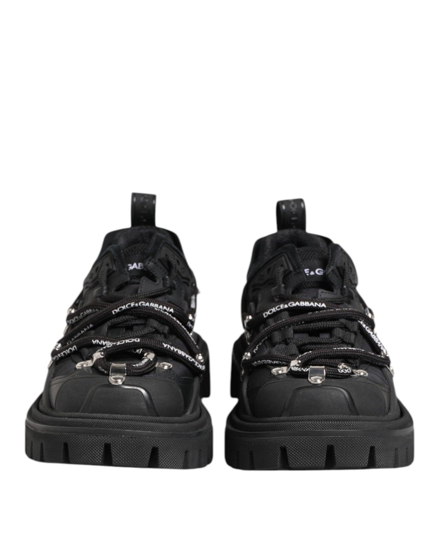 Dolce & Gabbana Black Low Top Lace Up Trekking Sneakers Shoes