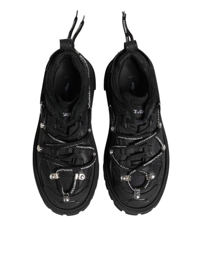 Dolce & Gabbana Black Low Top Lace Up Trekking Sneakers Shoes