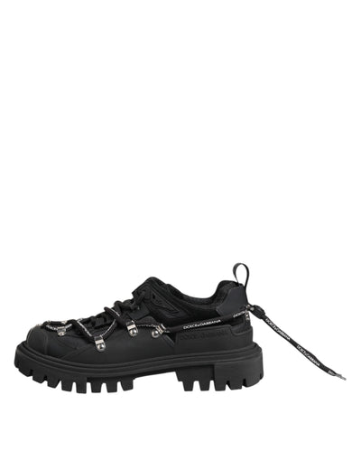 Dolce & Gabbana Black Low Top Lace Up Trekking Sneakers Shoes