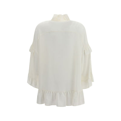 P.A.R.O.S.H. Cream Silk Blouse