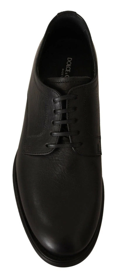 Dolce & Gabbana Black Lace Up Leather Men Formal Derby Shoes