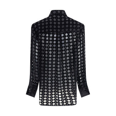 Ferragamo Black Silk Pattern Shirt