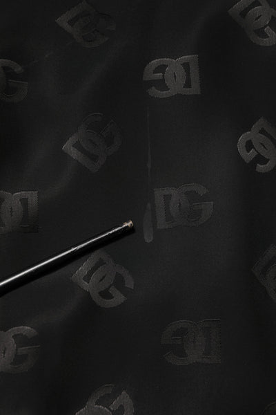 Dolce & Gabbana Black Polyester Logo Monogram Coat Jacket