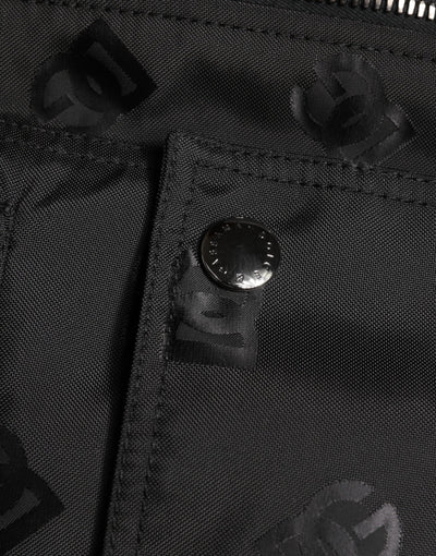 Dolce & Gabbana Black Cargo Windbraker Logo Mania Jacket
