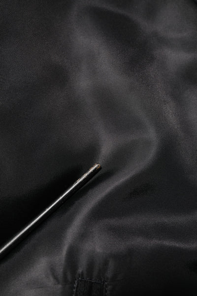 Dolce & Gabbana Black Polyester Logo Plaque Bomber Jacket