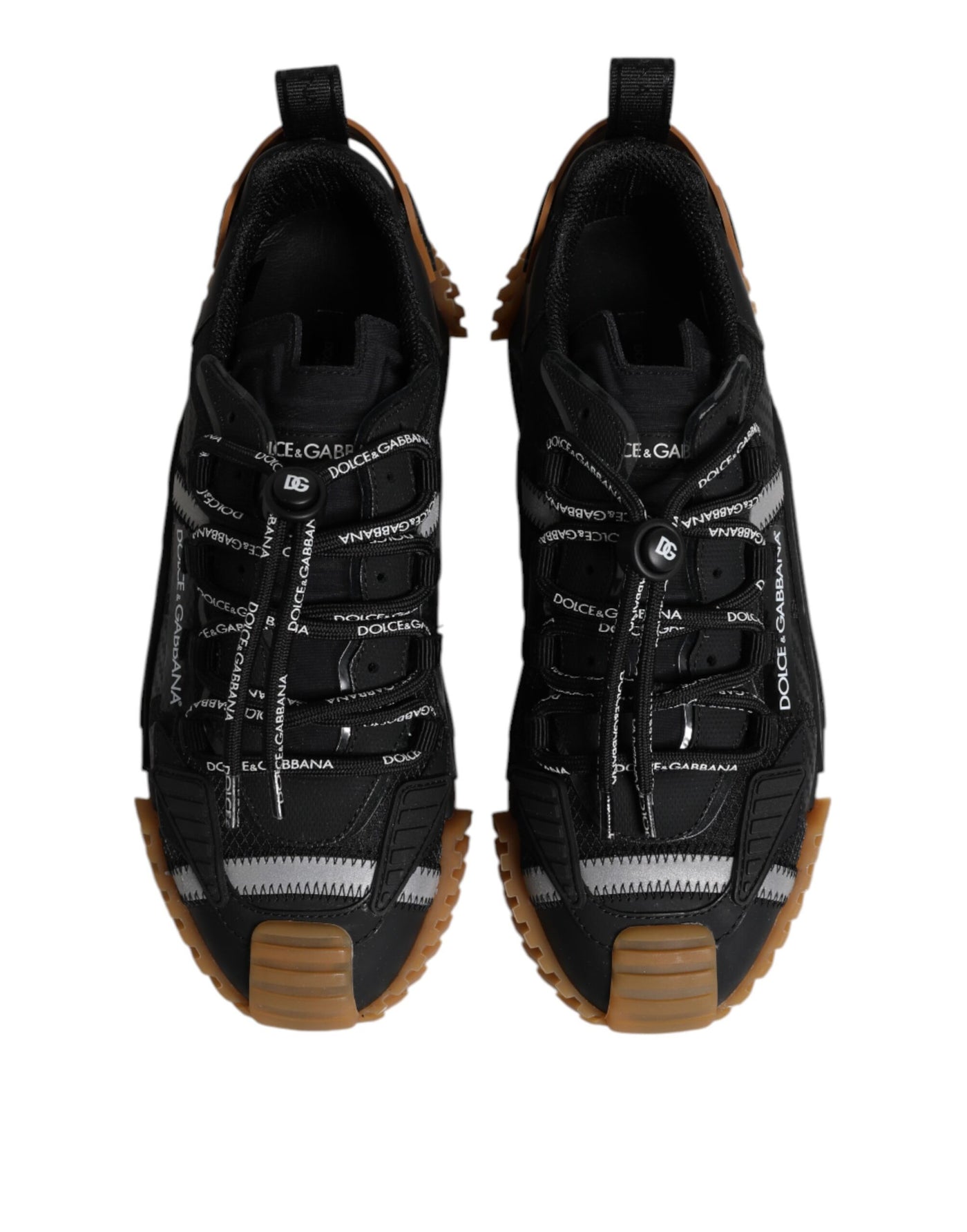 Dolce & Gabbana Black Logo Lace Up Low Top NS1 Sneakers Shoes