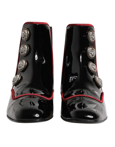 Dolce & Gabbana Black Jackie Buttoned Chelsea Boots Shoes