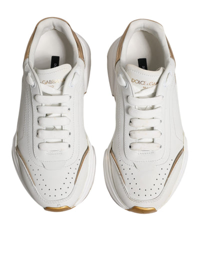 Dolce & Gabbana White Gold Daymaster Low Top Sneakers Shoes
