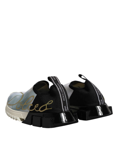 Dolce & Gabbana White Black Low Top Sorrento Sneakers Shoes