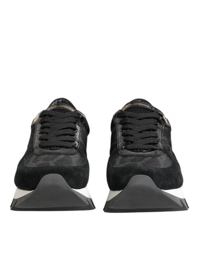 Dolce & Gabbana Black Gray Leopard Low Top Sneakers Shoes