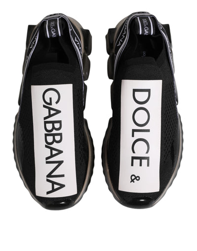 Dolce & Gabbana Black Sorrento Slip On Low Top Sneakers Shoes