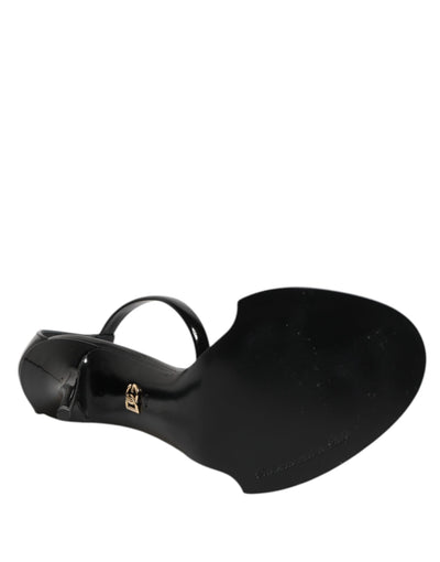Dolce & Gabbana Black KEIRA Pearl Embellished Sandals Shoes