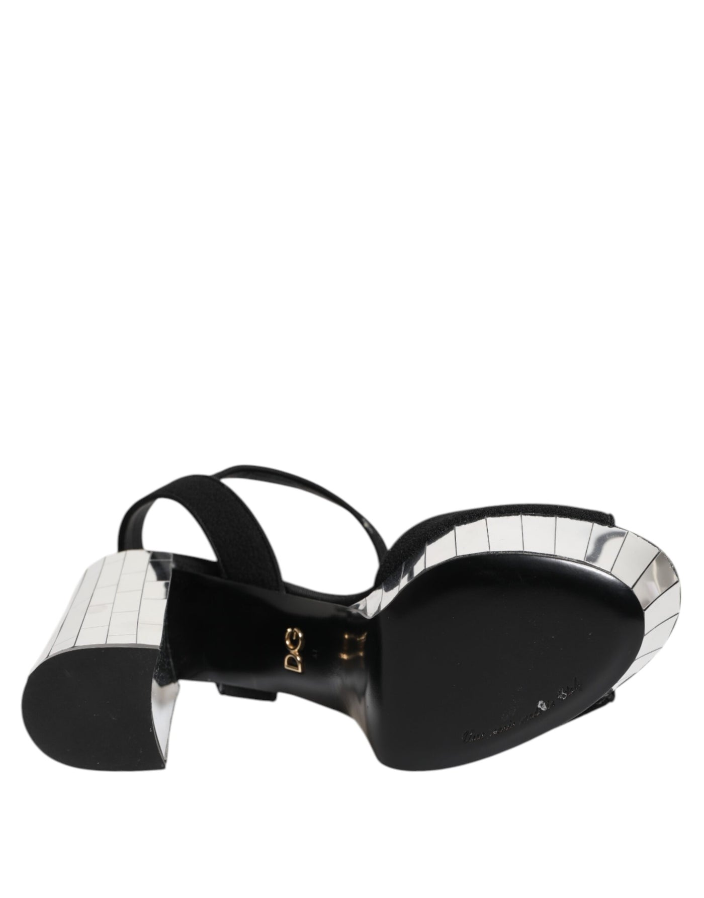 Dolce & Gabbana Black Crystal Ankle Strap Keira Sandal Shoes