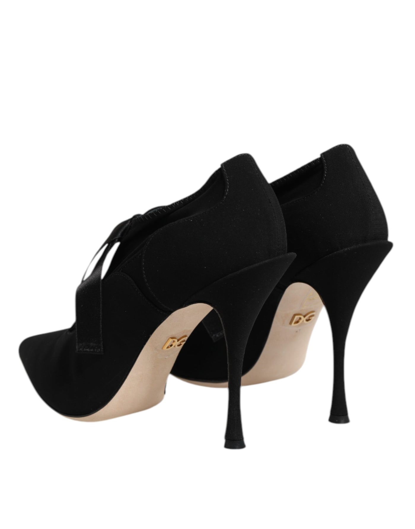 Dolce & Gabbana Black Lace Up Stiletto Heels Pumps Shoes