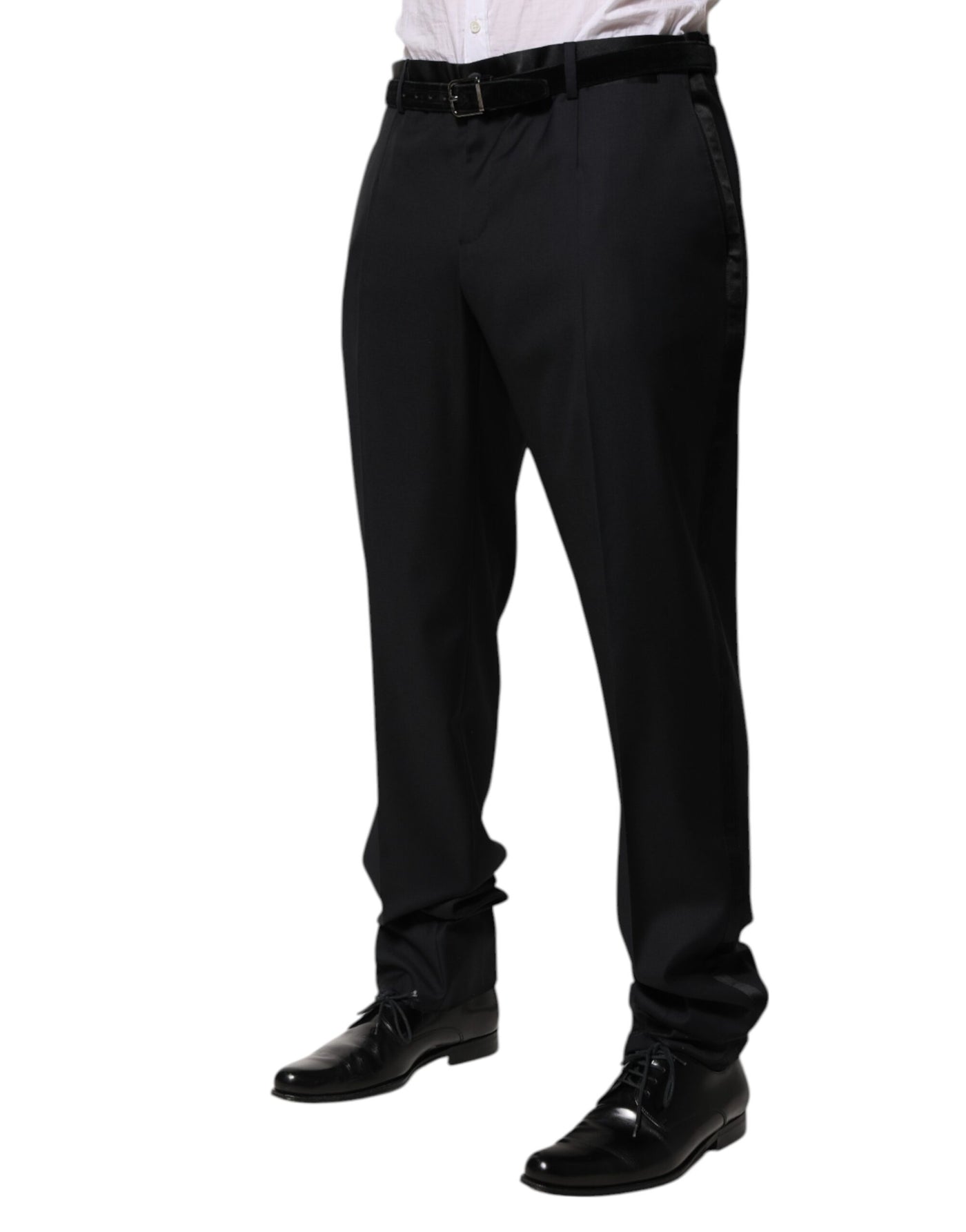Dolce & Gabbana Black Wool Men Formal Dress Trouser Pants