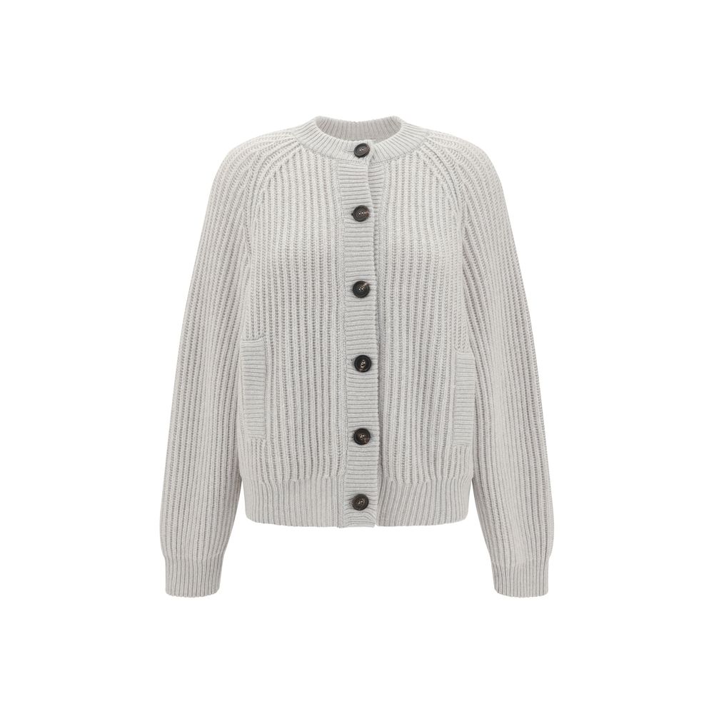 Brunello Cucinelli White Cashmere Cardigan