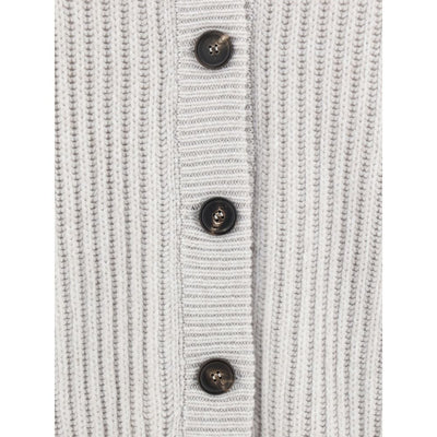 Brunello Cucinelli White Cashmere Cardigan