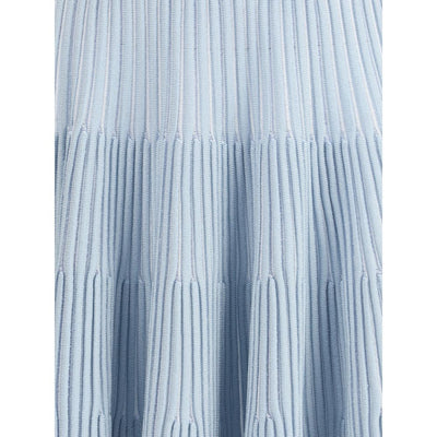 Balmain Light Blue Viscose Mini Skirt