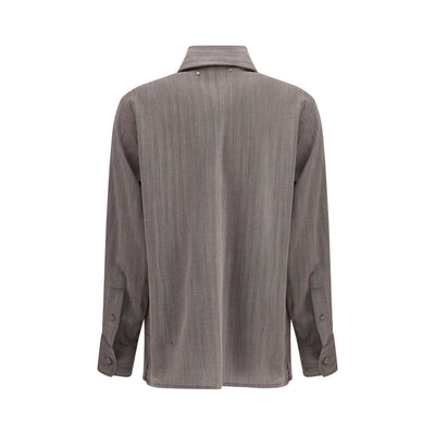 Golden Goose Brown Fleece Wool Dress Shirt